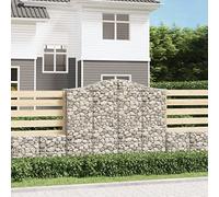 9 Pack Arc Gabion Baskets 200x50x160/180 cm Galvanized Steel for Garden Barrier, Decorative Windbreak & Outdoor Landscaping, Heavy Duty 3.5mm Wire Mesh with Reinforced Hooks, Easy Assembly