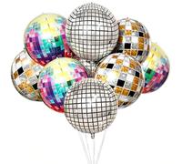 9 palloncini a sfera da discoteca 4D colorati argento oro elio palloncini per feste per feste anni '70 '80 '90 retrò discoteca decorazioni per feste
