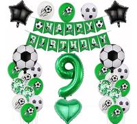 9 Palloncini Calcio 9 Compleanno Palloncino Decorazione Calcio 9 Compleanno Verde 9 Foil da Calcio Verde Deco Ragazzo 9 Anni Palloncino Elio Calcio 9 Compleanno Ragazzo per Festa Calcio