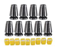 9 Pcs Collet CNC Engraving Machine Tap Chuck, Machine Milling Lathe Tap Chuck, Engraving Clamping Collet, High Speed Steel, for CNC Milling Machine Lathe