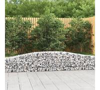 9 Pcs Galvanized Steel Gabion Baskets Arc Shape 400x30x40/60cm for Garden Barrier, Decorative Rock Wall, Patio Landscaping - Heavy Duty Wire Mesh with Hooks, Easy Assembly, Weather Resistant
