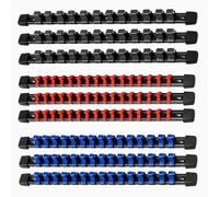 9 Pcs Kit Organizzatore di Bussole: Socket Organizer 129 Clips, Supporto Porta Chiavi a Bussola da 1/2pollici, 3/8pollici, 1/4pollici, Supporto per Binario per Miglior Organizer per Attrezzi in Garage