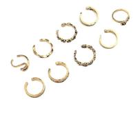 9 pcs/ set Retro Knuckle Foot Ring Wave Open Toe Rings Finger Accessories Summer Jewelry Gift for Women s,Golden Attractive and fashion