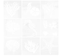 9 Pcs Stencil Per Dipingere Sui Muri Oceanici Decorativi Da Disegno