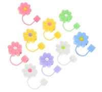 9 Pcs Tappi Di Paglia Copertura in Silicone Cannuccia Le Topper