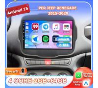 9" Per Jeep Renegade 15-20 Autoradio Android 15 Navigation GPS Car Play RDS 64GB