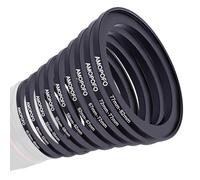 9 pezzi 40,5-49 mm/49-52 mm/52-55 mm/55-58 mm/58-62 mm/62-67 mm/67-72 mm/72-77 mm/77 mm/77-82 mm filtro filtro filtro obiettivo Step up ring compatibile per tutte le marche ND CPL UV metallo