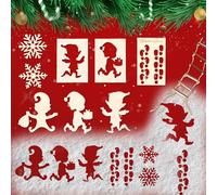 9 Pezzi Accessori Kit Per Elfo Dispettoso, Sagoma Per Impronte di Elfi Natale, Scala Per Tracce di Elfo Dispettoso, Scala di Corda Per Elf The Shelf, Elfo Natalizi in Miniatura, Regalo Per Bambine