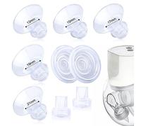 9 Pezzi Accessori per Tiralatte, Inserti Flangiati 13/15/17/19/21 mm, Compatibili con Momcozy S12 Pro/S9 Pro/S12/S9 Inclusi Membrana Tiralatte e Valvola a Becco d'Anatra