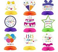 9 pezzi arcobaleno Happy Retirement Decorazioni da tavolo centrotavola iridescente colorato tema pensionamento centrotavola a nido d'ape forniture per feste Happy Retired Goodbye Adventure Awaits