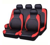 9 Pezzi Auto Coprisedili per Opel Grandland X 2017-2022, Pelle Coprisedile Anteriori E Posteriori Completo Impermeabile Set Fodere Compatibile Airbag Laterale,C/Red