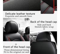 9 Pezzi Auto Set Coprisedili Pelle per Renault Clio 2013-2018, Set Copri Sedile per Anteriori Traspirante Impermeabile Coprisedili Protezioni Sedile,A/Black