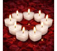 9 Pezzi Candela D'Amore Romantico, Candele a Forma di Cuore, Multicolore, per San Valentino, Anniversario, Matrimonio (Bianco)