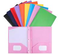 9 Pezzi Cartella Tascabile in Plastico, Due Pezzi, per Documenti | Organizzatore per Ufficio e Casa, Sottile e Portatile, per Archiviazione Ordinata, in Nove Colori