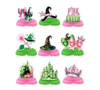 9 pezzi centrotavola rosa e verde a nido d'ape, decorazioni per feste di compleanno di film strega, centrotavola per feste di compleanno e streghe e principesse, forniture per feste