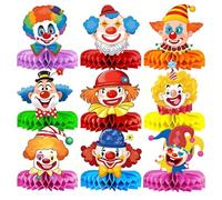 9 Pezzi Clown Decorazione da Tavolo per Carnevale,Decorazioni da Tavolo per Clown, Clown 3d A Nido D'Ape Decorazione da Tavolo, per Carnevale, Bambini, Circo