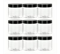 9 pezzi Contenitori in plastica PET da 7 cm con coperchi, barattoli da viaggio a tenuta stagna per creme, vernici, campioni e cosmetici 150 ml (7*6 cm),200 ml (7*7 cm),300 ml (7*10,2 cm),120 ml (7*5 c