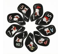 9 Pezzi Copri Testa Mazze da Golf Mazza Set Copri Testa in Pelle PU con Bordo Cucito Forma Affusolata Stabilità Antiscivolo Protezione da Graffi Adatti a Campo Pratica Viaggi