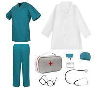 9 pezzi costume da medico per bambini: set di giochi di ruolo, medico per bambini, tuta medica, costume completo da medico, costume per bambini, set da gioco per carnevale, Halloween, cosplay, feste
