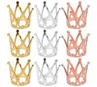 9 Pezzi Decorazione Torta Corona Piccola in Lega di Zinco | Elegante e Scintillante, Riutilizzabile e Facile da Installare, per Compleanni Futuri e Tavola Dessert