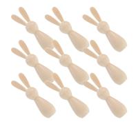 9 pezzi di bambole di legno non finite, statuine di coniglietti pasquali -