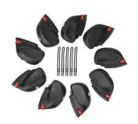 9 pezzi di copertura protettiva per testa di mazza da golf in PVC nero resistente Accessori per golfisti per giocare a copricapo per club da viaggio Copricapo per conducente