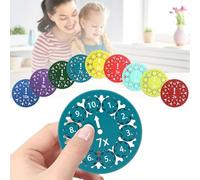 9 Pezzi Fidget Spinner Matematica, Giocattoli Fidget per Bambini, Giocattolo Educativo per Bambini con Fatti Matematica, Fidget Spinner Interattivo per Imparare la Moltiplicazione e la Divisione