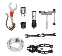 9 Pezzi Kit di Attrezzi Per Bici Attrezzi Per Riparazione Biciclette Chiave Per Rimozione Cassetta Estrattore Pedivella Movimento Centrale Ruota Libera Rimozione Manutenzione Pinze di Collegamento Int