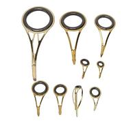 9 Pezzi Kit di Riparazione Punta Canna da Pesca Punte Superiori Punta Sostituzione Punte Canna da Pesca in Ceramica in Acciaio Inossidabile Punte Guida Anello da Pesca