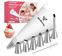 9 Pezzi Kit per Sac a Poche, Sac a Poche per Dolci, Saccapoche Professionale, Saccapoche Riutilizzabile, Con Adattatori e Spazzolini, Adatto per Cupcakes Biscotto Accessor