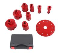 9 pezzi Kit per trapano a diamante 9 pezzi 20 a 68 mm M14 a gambo e disco macinazione 125 mm per piastrelle graniti in marmo i mattoni