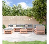 9 pezzi LG. Set salotto da giardino in legno massiccio Douglasie, set modulare da esterno per terrazza, balcone, patio, portata 110 kg