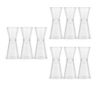 9 Pezzi Misurino da Cocktail Doppio in Plastica Scala Chiara | Doppia Capacità, Design Trasparente, per Ingredienti e Sciroppi, Servizio Rapido in Bar e Pasticceria