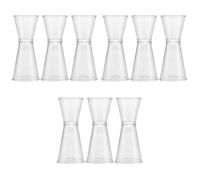 9 Pezzi Misurino Doppio per Cocktail in Plastica, Scala Chiara | Due Capacità, Design Trasparente, per Alcolici e Ingredienti, Uso Domestico e Servizio Rapido