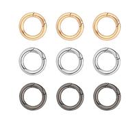 9 Pezzi Moschettone Rotondo, Anello Portachiavi Ganci, Lega Di Zinco Portachiavi, Chiave Anello Molla, Rotondi Chiusura a Molla, Moschettoni a Innesco, per Portachiavi, Portafogli, Artigianato