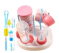 9 Pezzi Multiuso Spazzola Bottiglia Set con Leccarda,Jicyor Manico Premium Lungo La Pulizia Delle Bottiglie Cleaning Brush Detergente per Bottiglie Scovolino Borraccia Biberon Pulisci Di Bottiglie