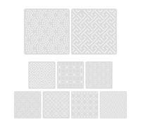 9 Pezzi PET Template Ricamo Geometrico per Quilting Manuale Riutilizzabile | Tracciatura Accurata, Pattern Chiari, Bianco, Portatile, per Canvas e Cotone, Progetti di Cucito