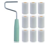 9 pezzi piccoli rulli in schiuma bianca, rullo piccolo per pittura, mini rullo per pittura, 2 pollici, con 1 supporto per rullo, per fai da te, pareti, mobili, pittura