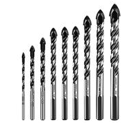 9 Pezzi Punta da Trapano per Piastrelle, Set di Punte da Trapano Professionali (3/4/5/6/6/6/8/10/12mm), per Piastrelle di Ceramica, Mattoni, Plastica, Cemento, Legno, Vetro