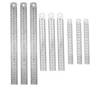 9 Pezzi Righello in Acciaio da Misurazione 15 20 30cm per Studenti | Argento, Strumento Pratico per Oggetti, Adatto a Uffici e Classi di Matematica