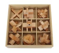 9 pezzi rompicapo puzzle 3D sblocco interblocco gioco di test del cervello in legno giocattolo educativo con blocco intellettuale