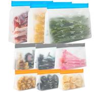 9 Pezzi Sacchetti per Alimenti in PEVA, Sacchetti Freezer PEVA Alimenti Riutilizzabili, Sacchettis Congelatore Riutilizzabilis, Sacchettis Freezer Riutilizzabilis, per Verdure (625ml, 1250ml, 3000ml)