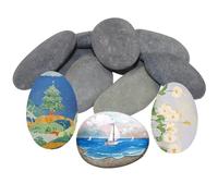 9 Pezzi Sassi da Dipingere, Pietre Decorative, Sassi Bianchi da Giardino, Grandi Pietre Verniciabili, Ciottoli per la Pittura 5-7cm