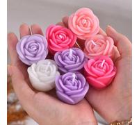 9 pezzi/Scatola Candele profumate a forma di rosa Candele 3D a forma di peonia, adatte per decorazione della casa, feste e raduni, decorazione da tavolo, regalo per le vacanze, cena, banchetto/festa, 