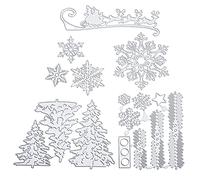 9 pezzi Set di modelli da taglio fustelle fiocchi di neve albero di Natale renne cervi stencil goffratura stampini modelli Fustella per Natale diy carte carta album fotografico artigianato artistico