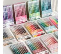 9 pezzi Set di penne gel Morandi, colori sfumati, fusto trasparente, punta 0,5 mm, liner a sfera per disegno e evidenziazione Policloruri di vinile
