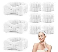 9 Pezzi Set Fasce e Polsini, Fascia for Lavare il Viso for Trucco Fascia Elastica for Polso - Fasce for la Cura della Pelle Fuzzy Spa Fascia for Capelli for Donna Trucco Capelli Lavaggio Viso Doccia /