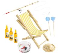 9 Pezzi Set Spiaggia Deco in Miniatura Decorazione, Decorazioni per la casa delle mini bambole, Decorazioni fai da te a Tema di Pesca in Miniatura, Decorazione Della Torta, Ornamenti per Giardino