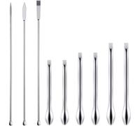9 Pezzi Spatole da Laboratorio, Cucchiaio Laboratorio in Acciaio Inox Micro Spatola Cucchiaio Laboratorio Scoop Micro Reagent Scoop per campionamento della polvere Riempitrici di capsule
