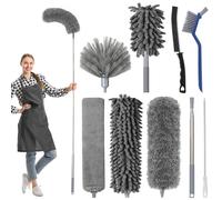 9 Pezzi Spolverino per Polvere Togli Ragnatele Allungabile 250 cm Bastone